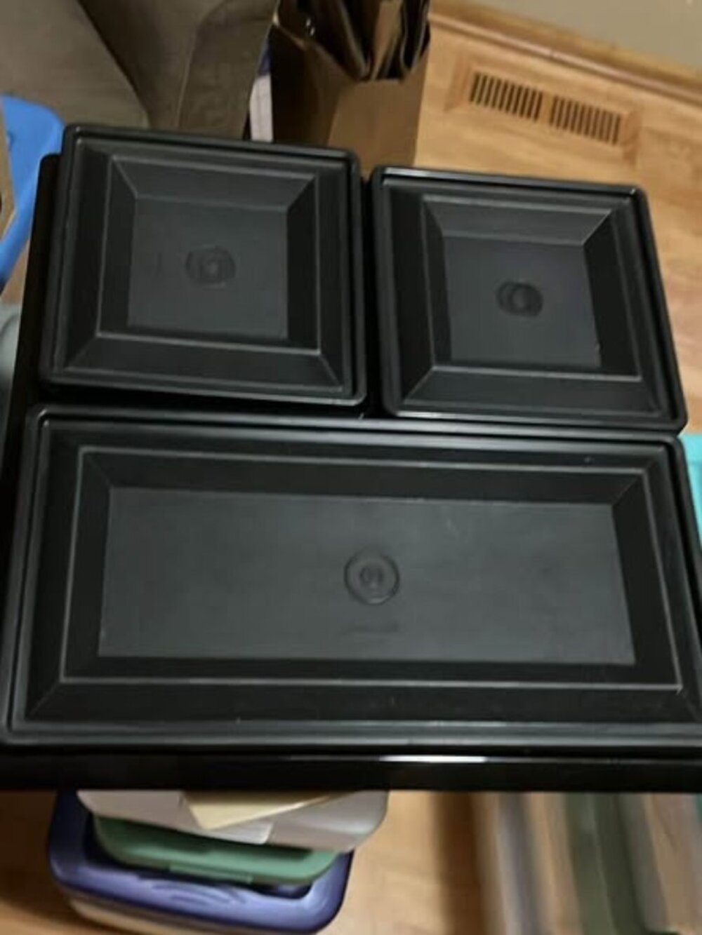 Tupperware Get Together Buffet Tray Set w 3 Inserts Serving Tray